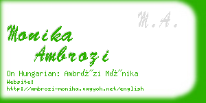 monika ambrozi business card